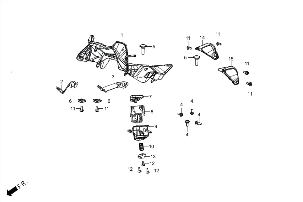 F-1A-III FAIRING (FR. VISOR/COVERS) diagram showing 64305-ACA-100