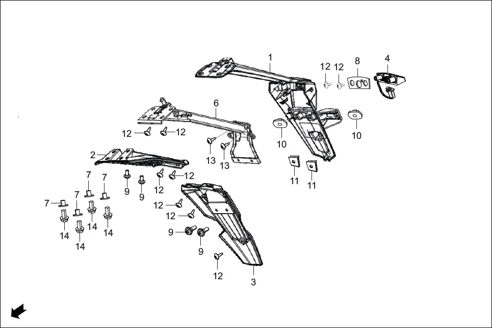 F-21 REAR FENDER diagram showing 90320-GC3-000