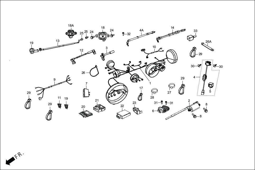 F-24 ELECTRICALS (WIRE HARNESS) diagram showing 32642-RAA-000