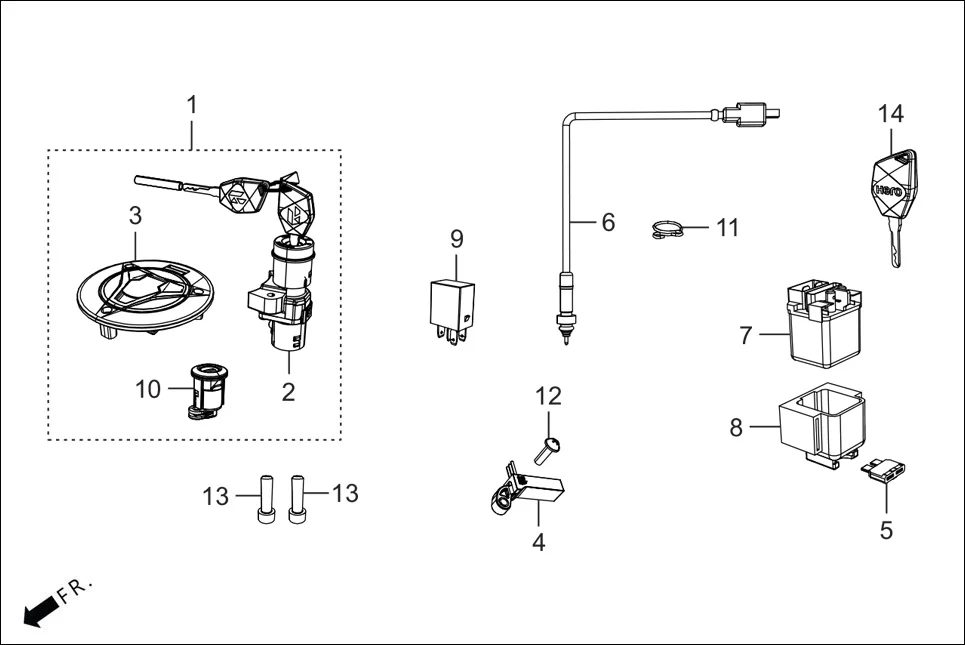 F-5 SWITCH &amp; RELAY diagram showing 35856-KBG-007