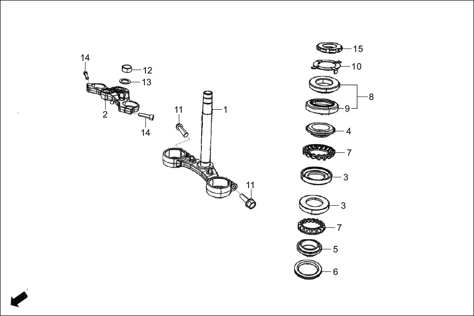 F-7 FRONT CUSHION  / STRG. STEM diagram showing 53230-ACA-100