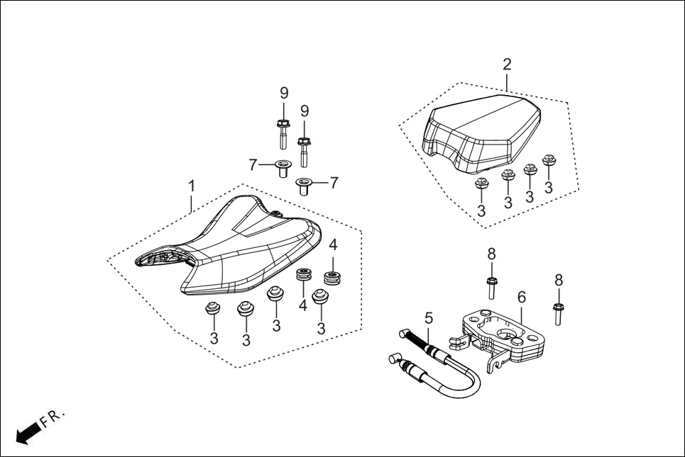 F-12A SEAT ASSY. diagram showing 77100-ACA-000