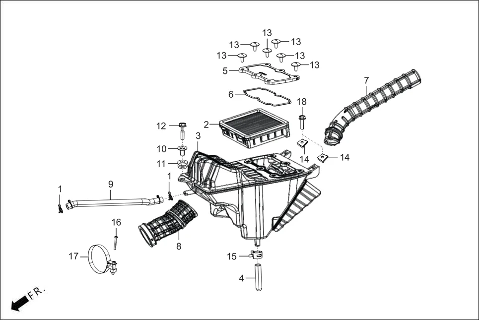 F-15 AIR CLEANER assembly diagram for Hero KARIZMA FIGHTER EDITION(MAY, 2025)