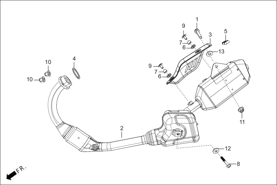 F-16 EXHAUST MUFFLER diagram showing 90305-ABW-300