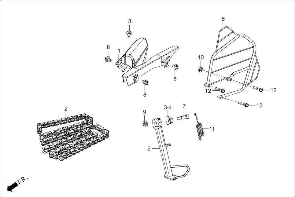 F-19A CHAIN CASE &amp; STAND diagram showing 90111-187-000