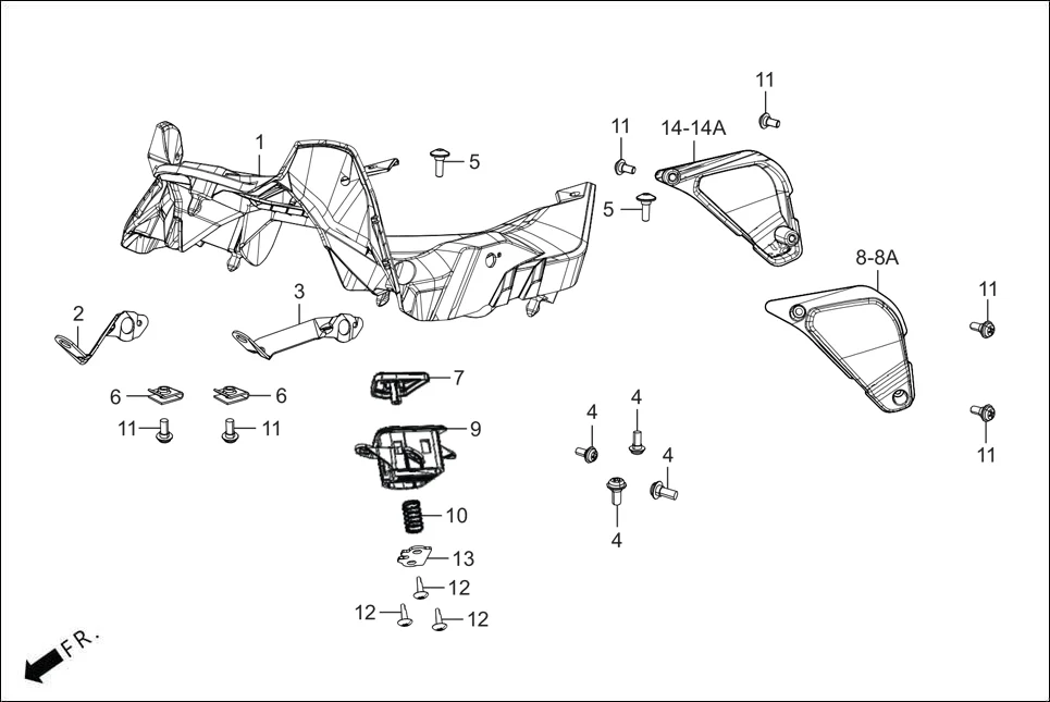 F-1A-III FAIRING (FR. VISOR/COVERS) diagram showing 90320-GC3-000