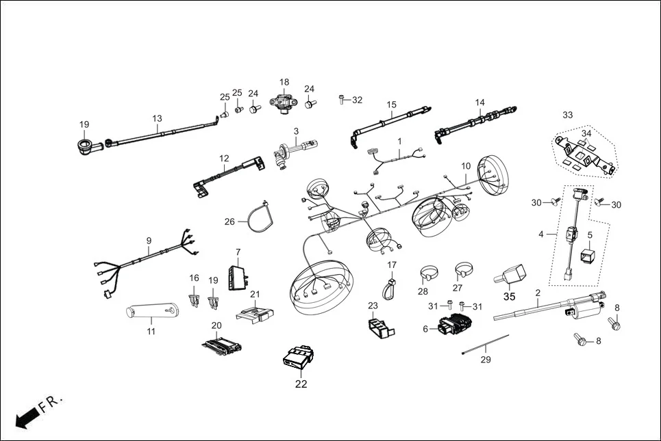 F-24 ELECTRICALS(WIRE HARNESS) diagram showing 32642-RAA-000