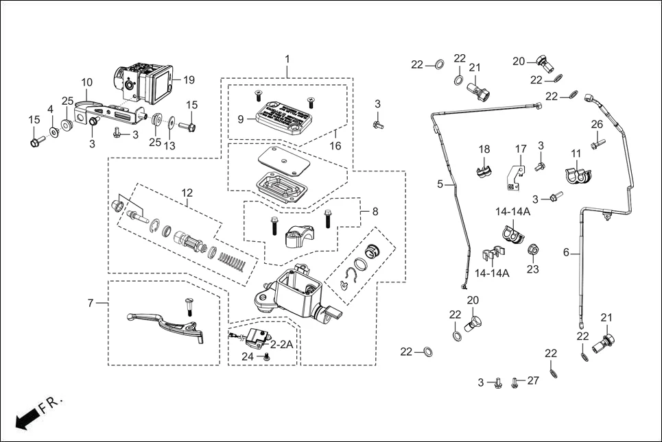 F-4 FRONT BRAKE (MASTER CYLINDER/HOSE) diagram showing 94103-06F00