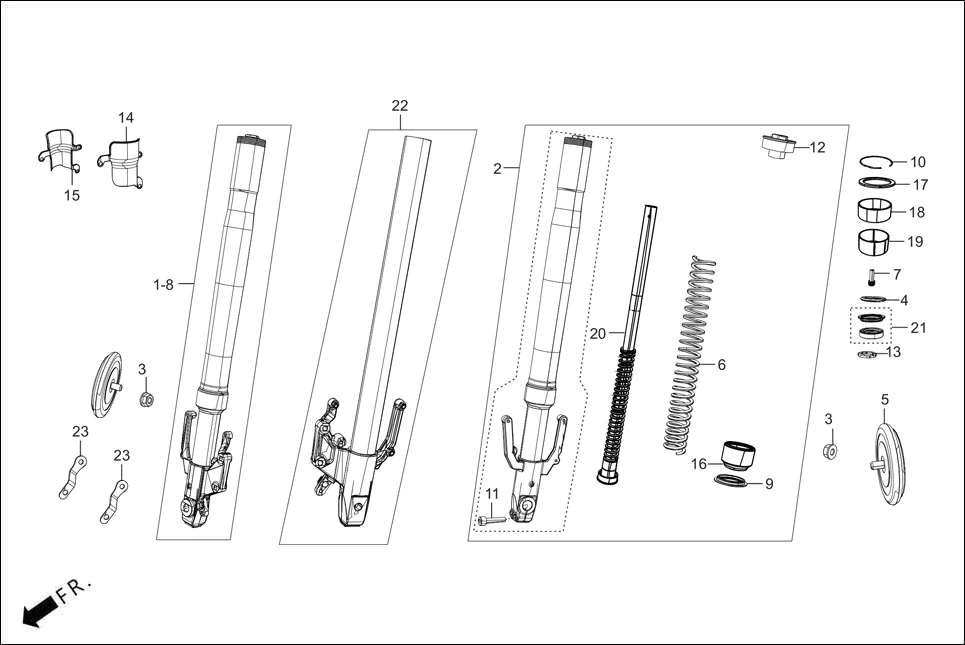 F-8 FRONT CUSHION / STRG. STEM diagram showing ACABC3H002000G