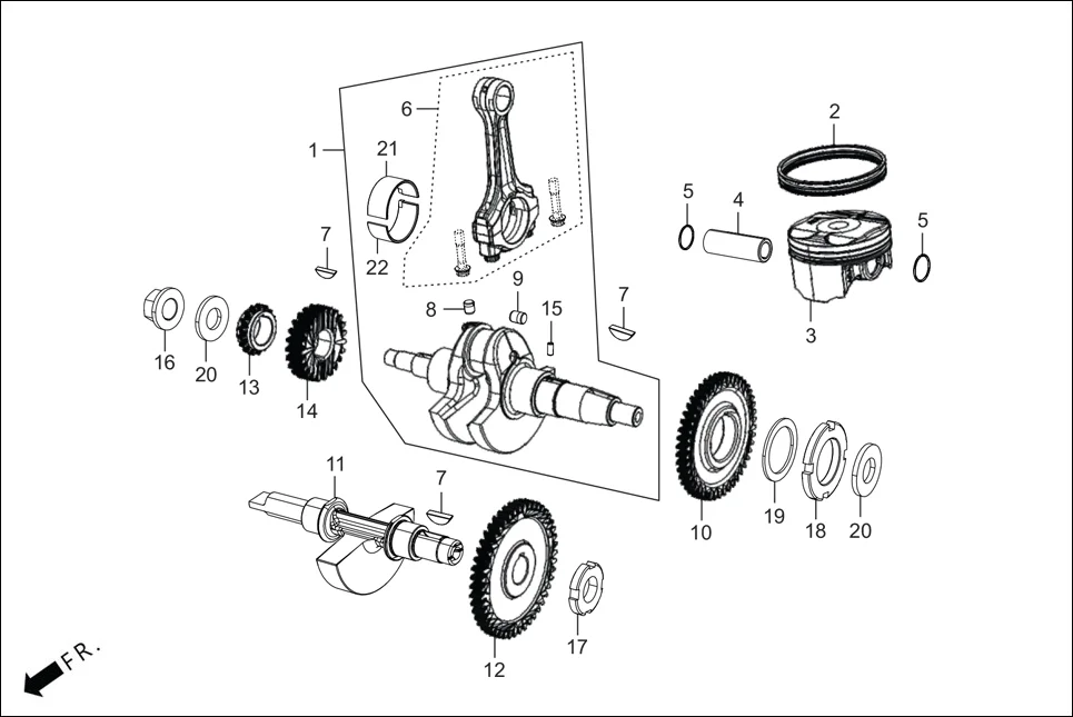 E-9 CRANK SHAFT/PISTON