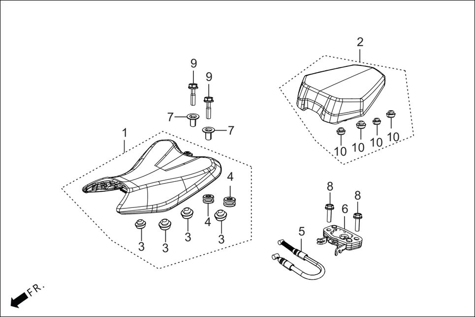 F-12A SEAT ASSY. diagram showing ACAAB4U000000G