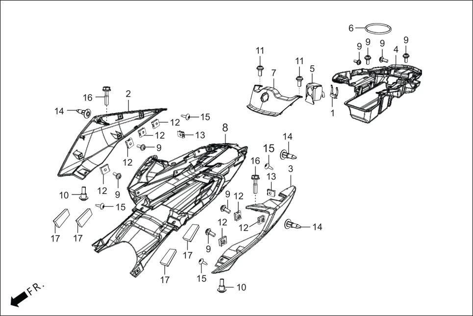 F-12 BODY COVER assembly diagram for Hero XMR OBD2 PHASE B BASE(APR.,2025)