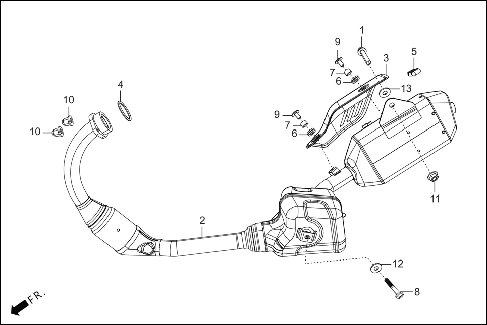 F-16 EXHAUST MUFFLER diagram showing 94050-10000
