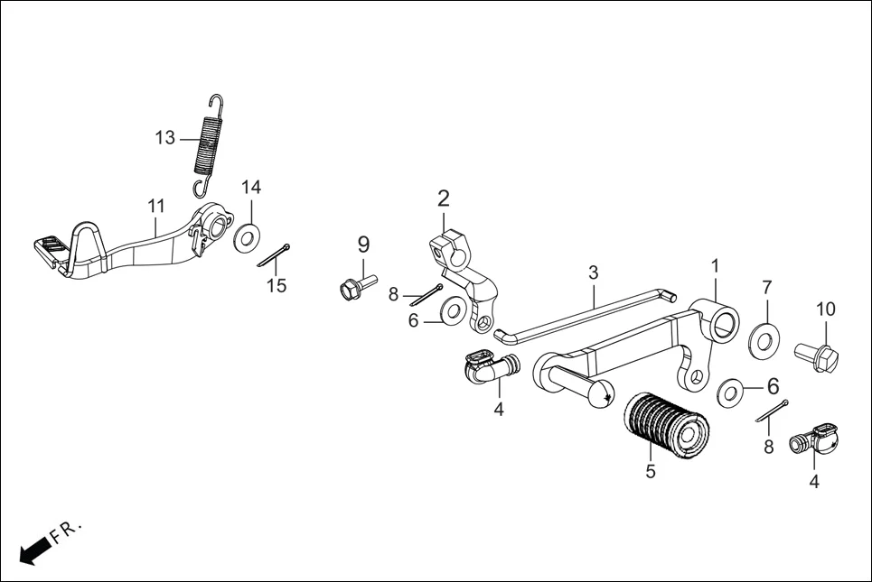 F-18 GEAR CHANGE PEDAL/BRAKE PEDAL diagram showing 95701-06020-00