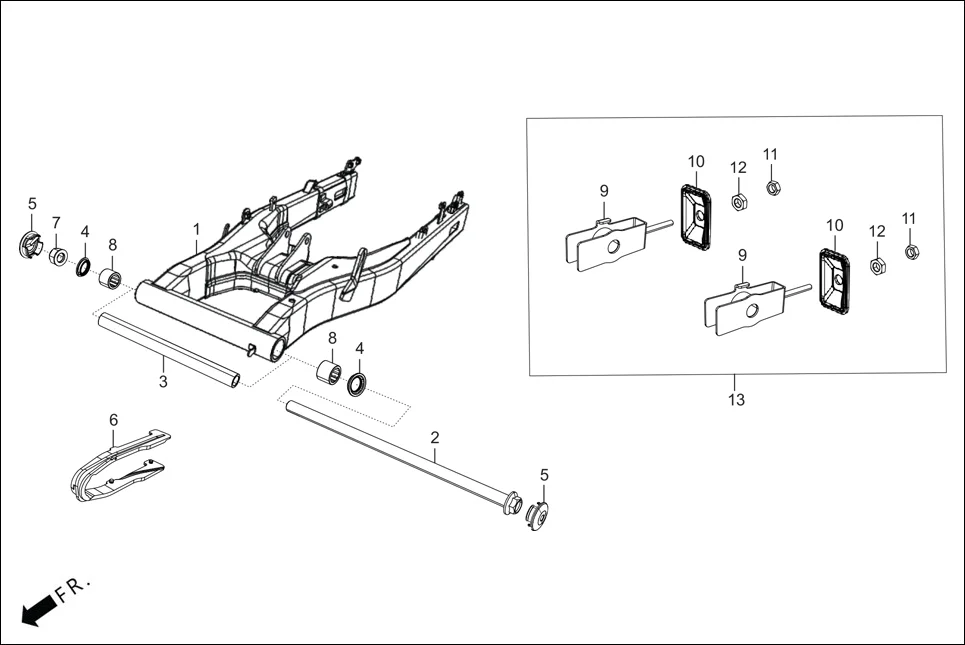 F-19 SWINGARM REAR diagram showing 94031-080D0