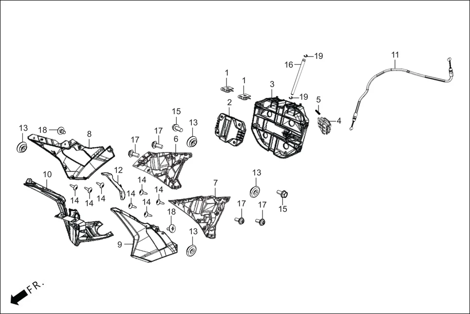 F-1A-IX FAIRING(FR. VISOR/COVERS) diagram showing 93903-34210
