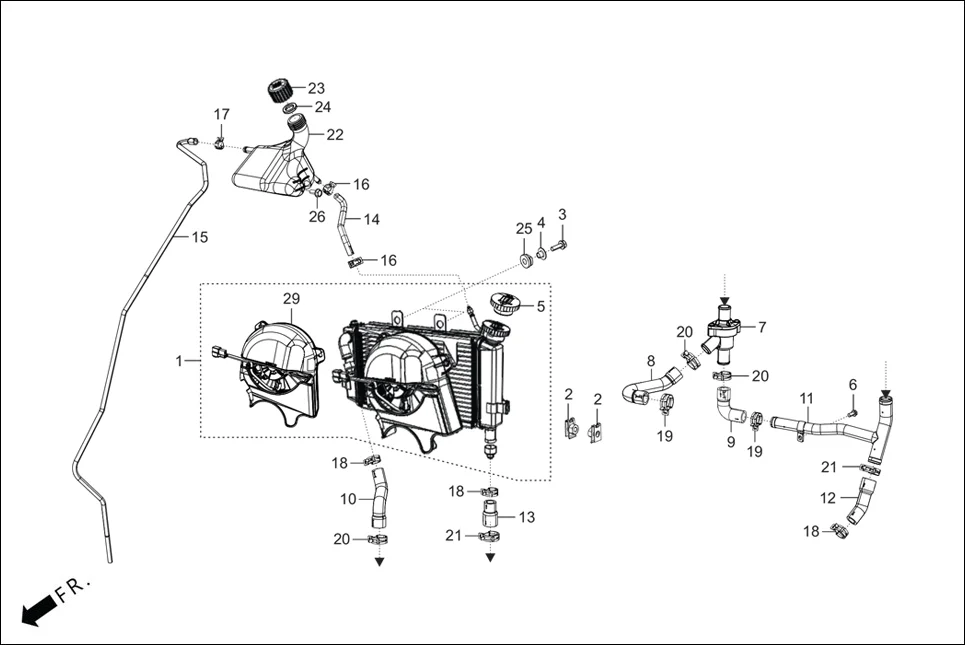 F-1B RADIATOR diagram showing 19528-ACA-000