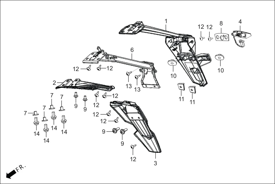 F-21 REAR FENDER diagram showing 95701-06025-00