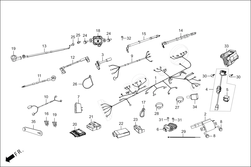 F-24 ELECTRICALS(WIRE HARNESS) diagram showing 32642-RAA-000