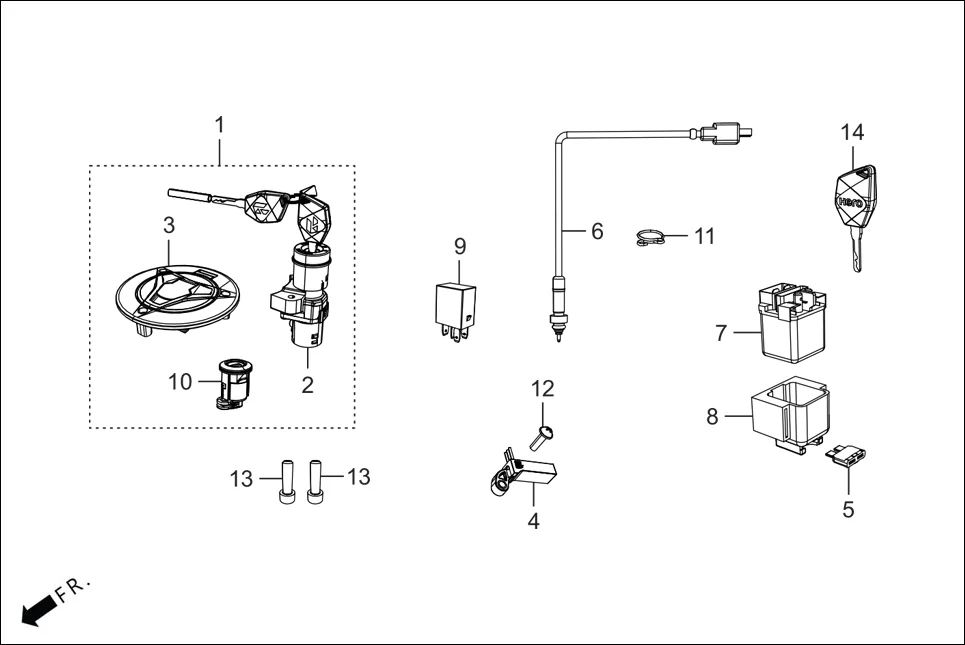 F-5 SWITCH &amp; RELAY diagram showing 35856-KBG-007