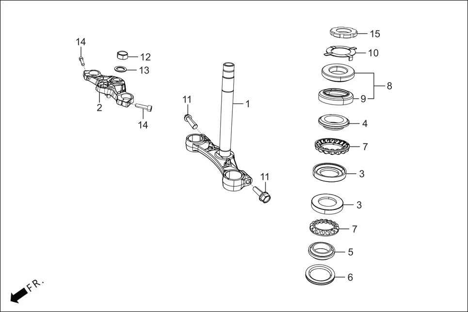 F-7 FRONT CUSHION / STRG. STEM diagram showing 90503-ACY-100