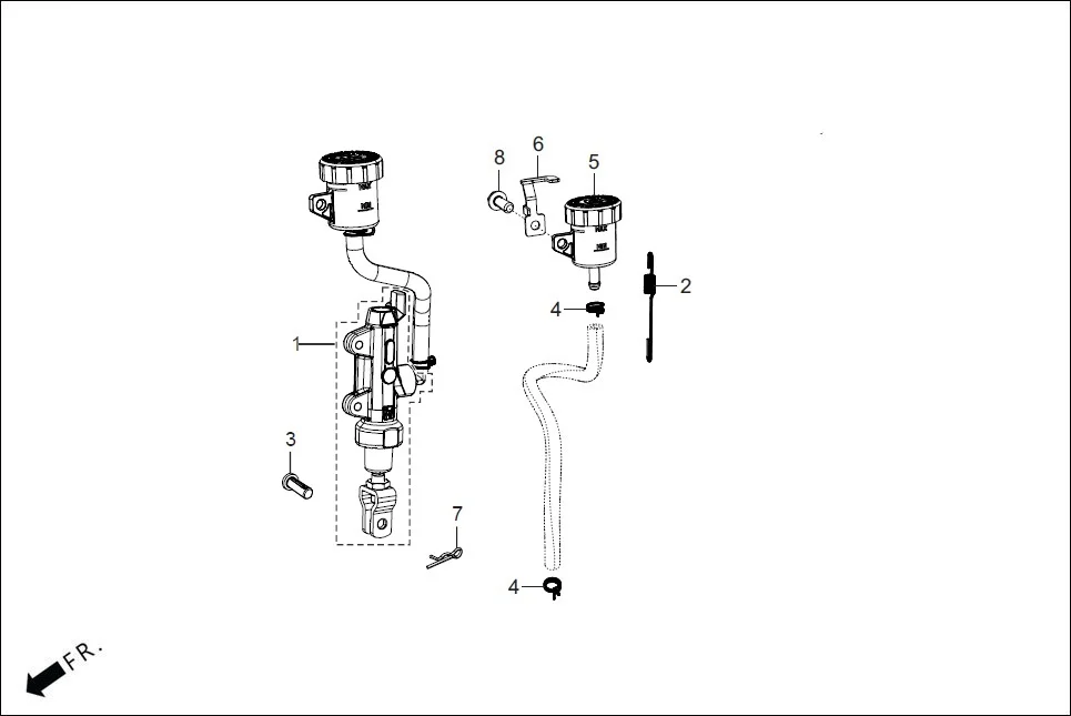F-10 REAR BRAKE (MASTER CYLINDER) assembly diagram for Hero THE CENTENNIAL(OCT.,2024)
