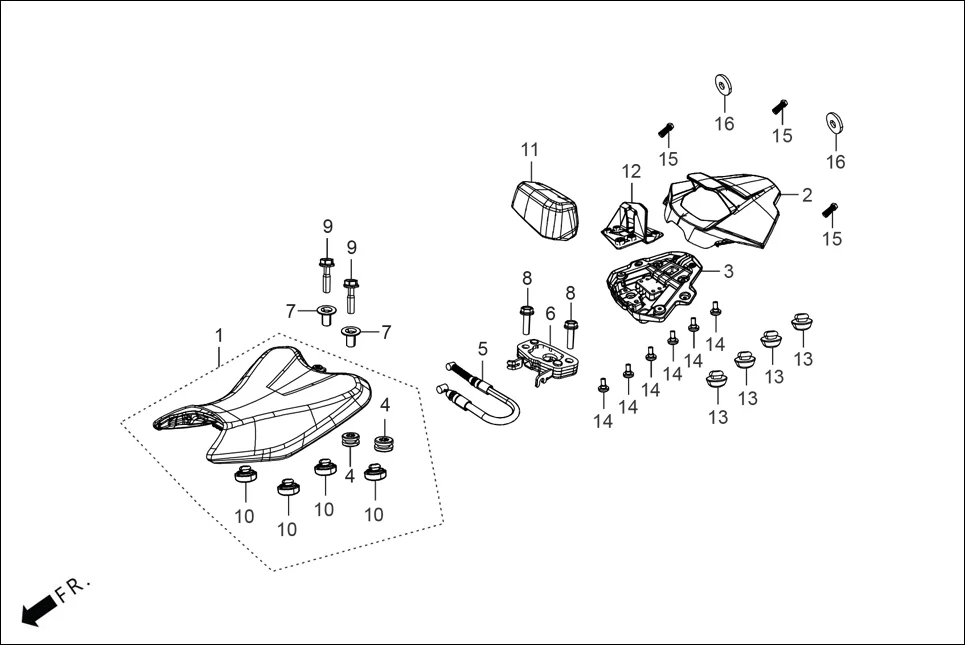 F-12A SEAT ASSY. assembly diagram for Hero THE CENTENNIAL(OCT.,2024)