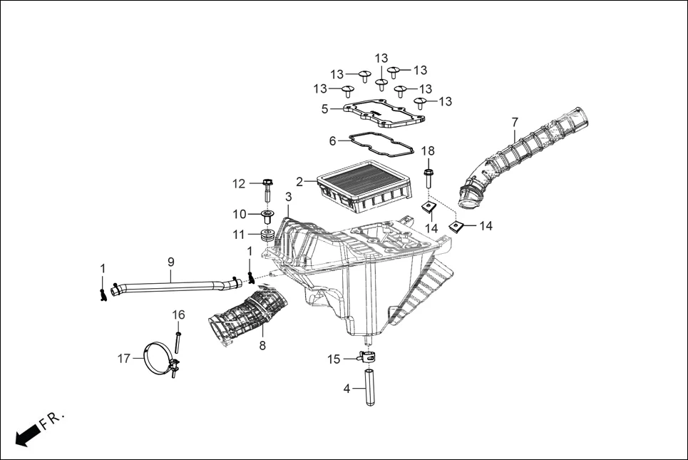 F-15 AIR CLEANER diagram showing 19052-KV0-000