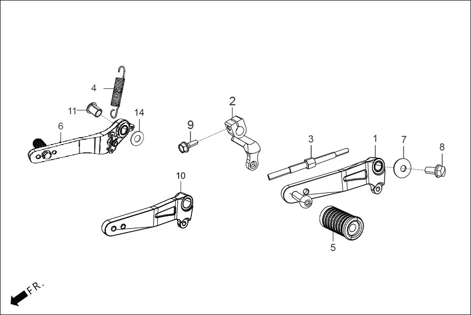 F-18 GEAR CHANGE PEDAL /BRAKE PEDAL assembly diagram for Hero THE CENTENNIAL(OCT.,2024)