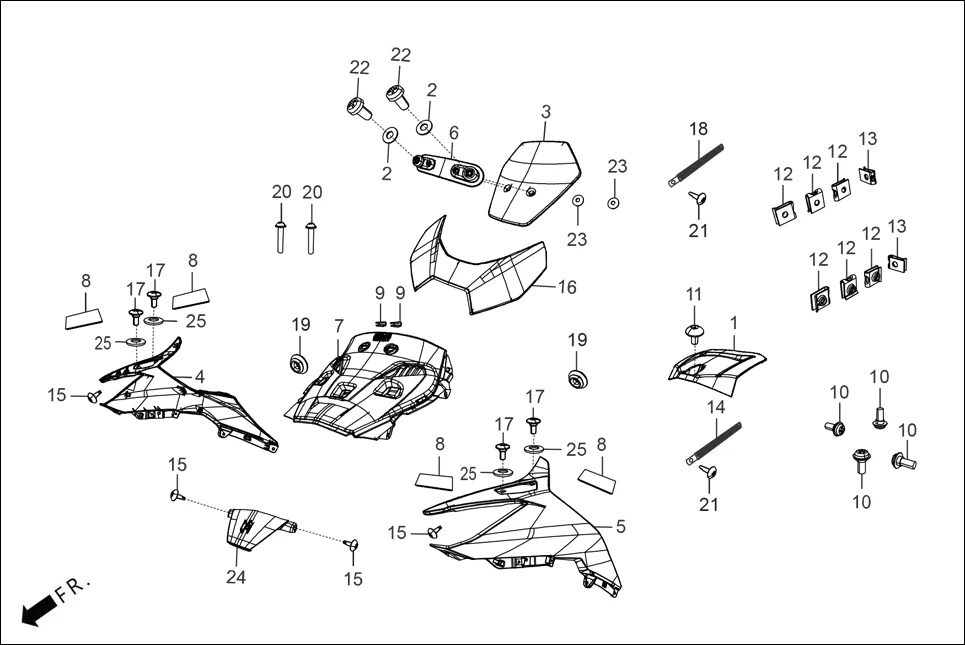 F-1A(I) FAIRING (FR. VISOR/COVERS) diagram showing 93500-05010-1A