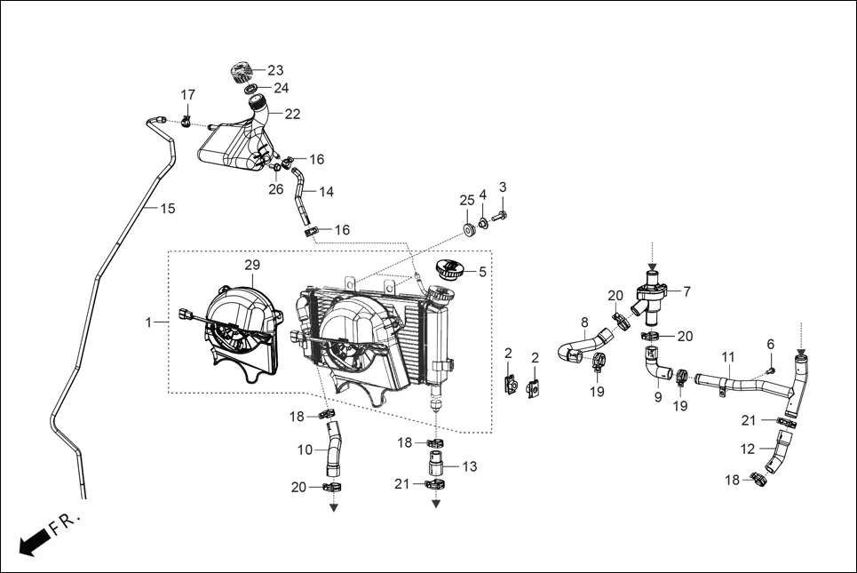 F-1B RADIATOR diagram showing 19571-ACA-000