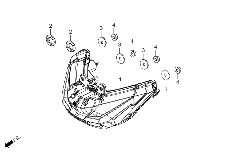 F-1 HEAD LIGHT assembly diagram for Hero THE CENTENNIAL(OCT.,2024)