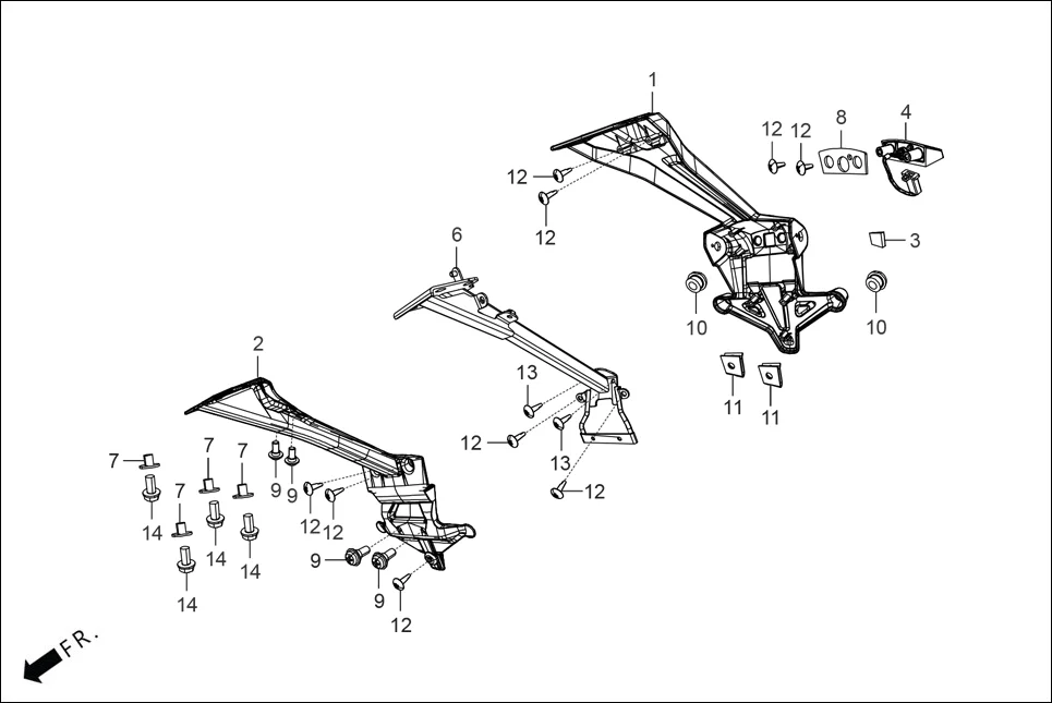 F-21 REAR FENDER assembly diagram for Hero THE CENTENNIAL(OCT.,2024)