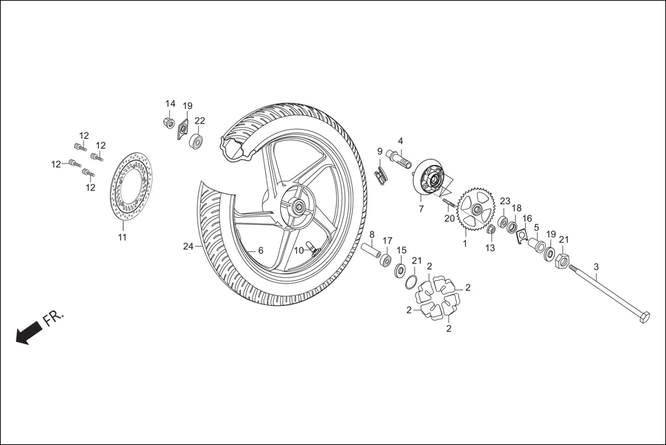F-11 REAR WHEEL diagram showing 95020-15100