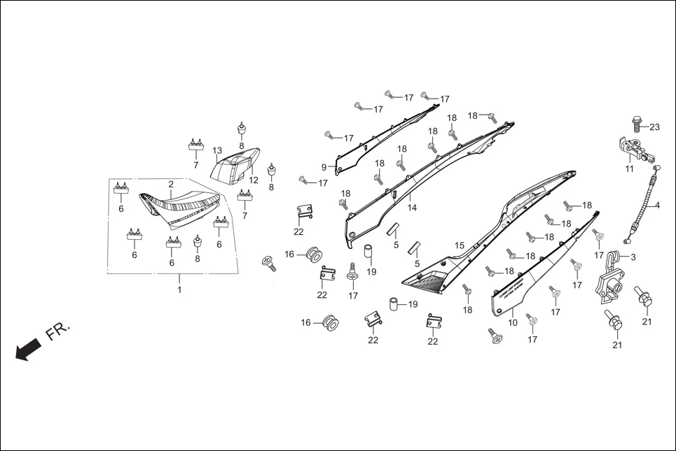 F-12 SEAT ASSY. / COWL REAR diagram showing 77244-AAR-000S