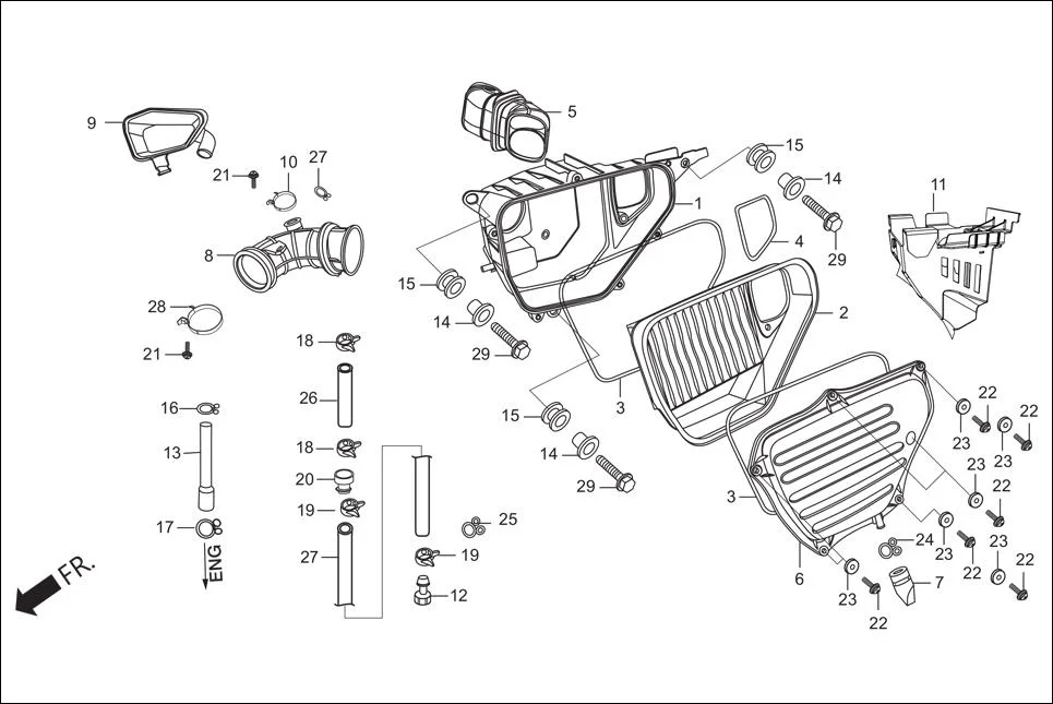 F-15 AIR CLEANER diagram showing 17370-382-870