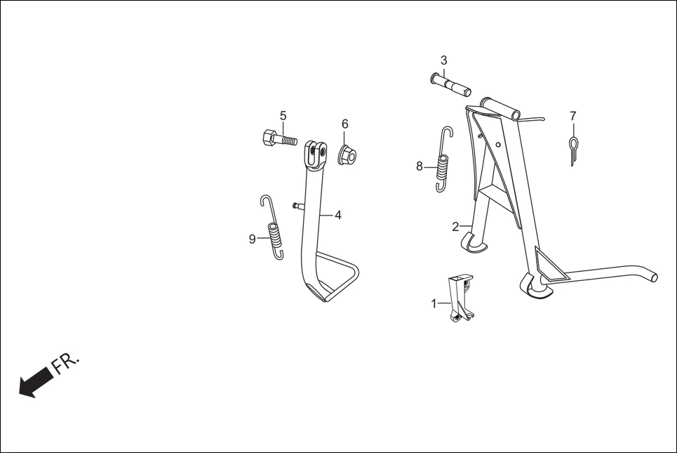 F-18A MAIN STAND / SIDE STAND diagram showing 50500-KRY-970