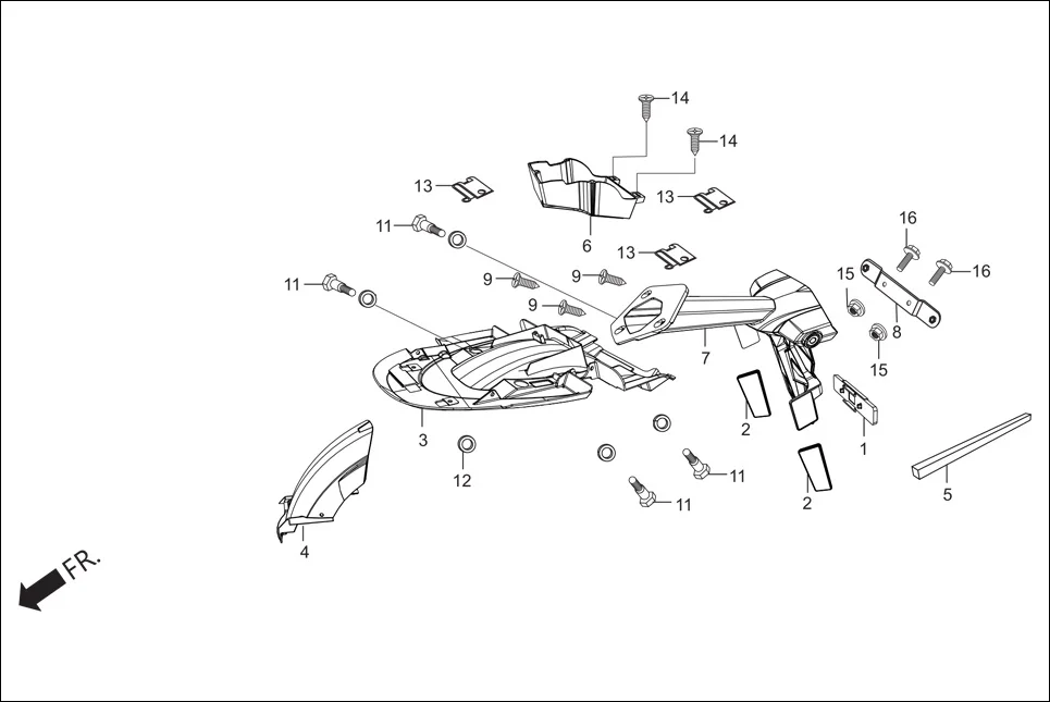F-21 REAR FENDER diagram showing 33742-AAR-001