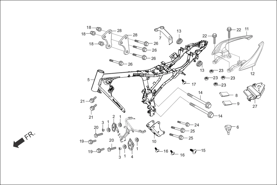 F-25 FRAME BODY / GRIP REAR diagram showing 50400-AAR-000