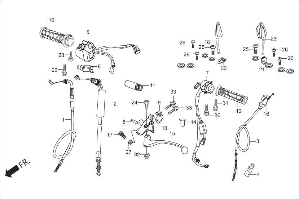 F-3A HANDLE LEVER / SWITCH / CABLE diagram showing 93892-05045-07