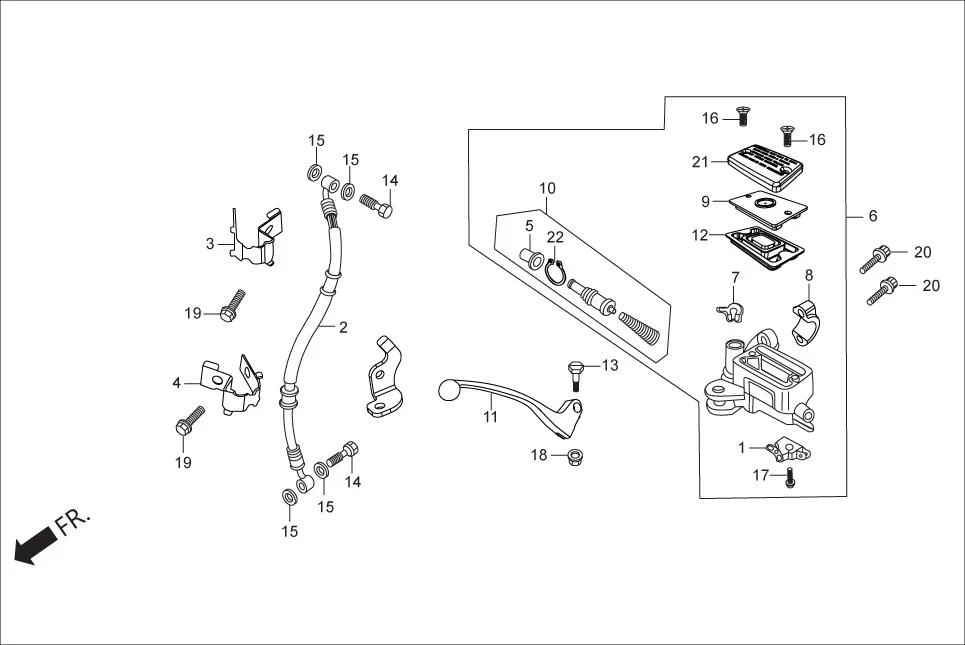 F-3 FRONT BRAKE MASTER CYL diagram showing 45520-GE2-006