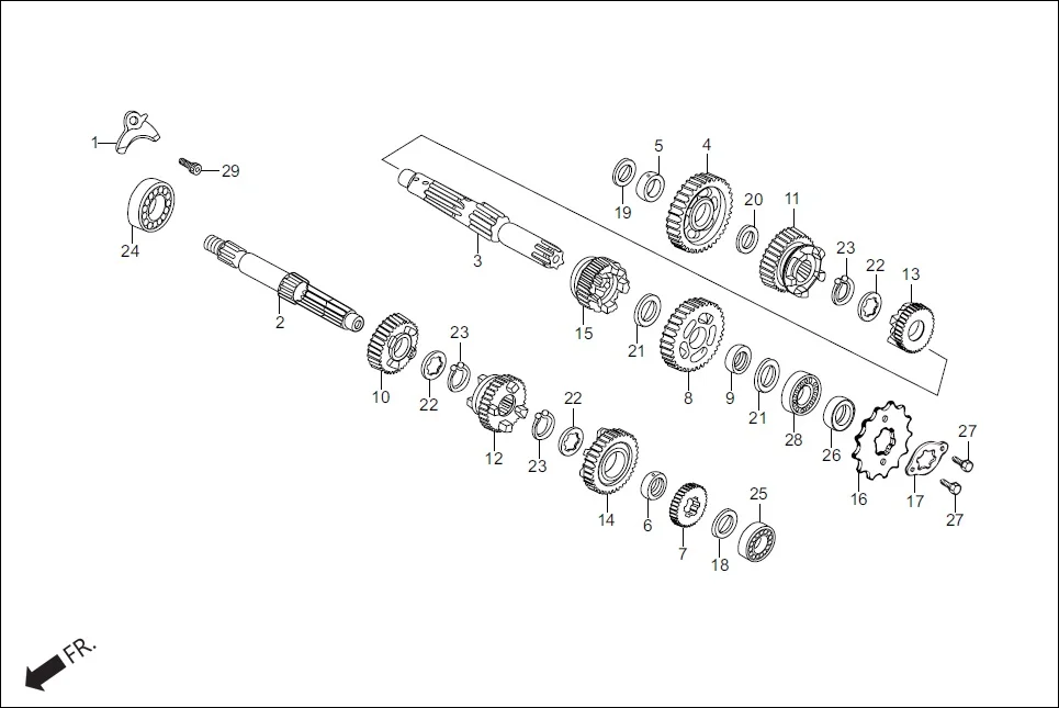 E-10 TRANSMISSION(MAIN SHAFT/COUNTERSHAFT/GEARS)