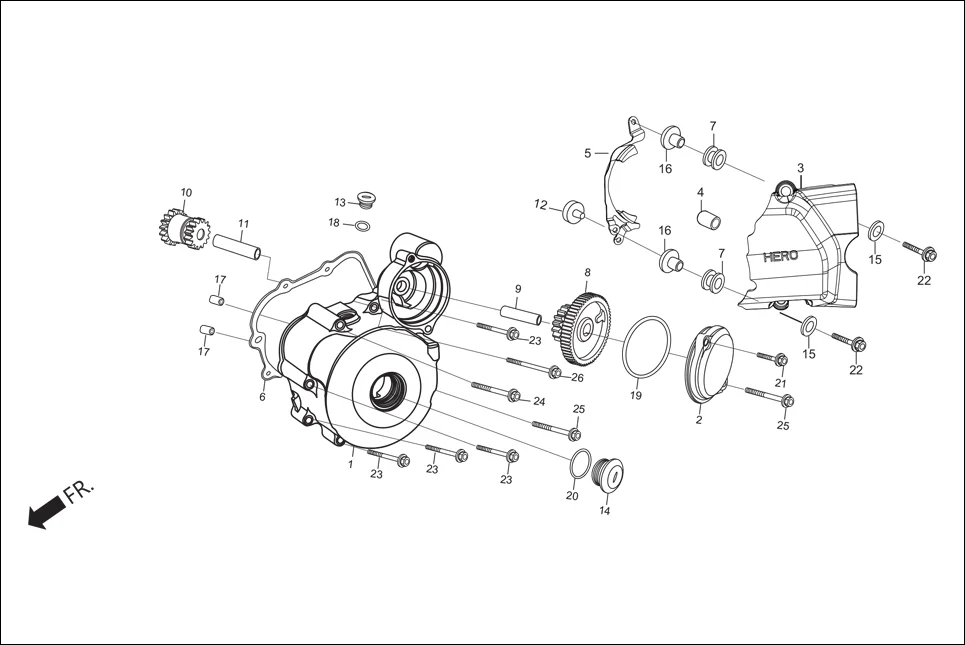 E-7 LEFT CRANK CASE COVER
