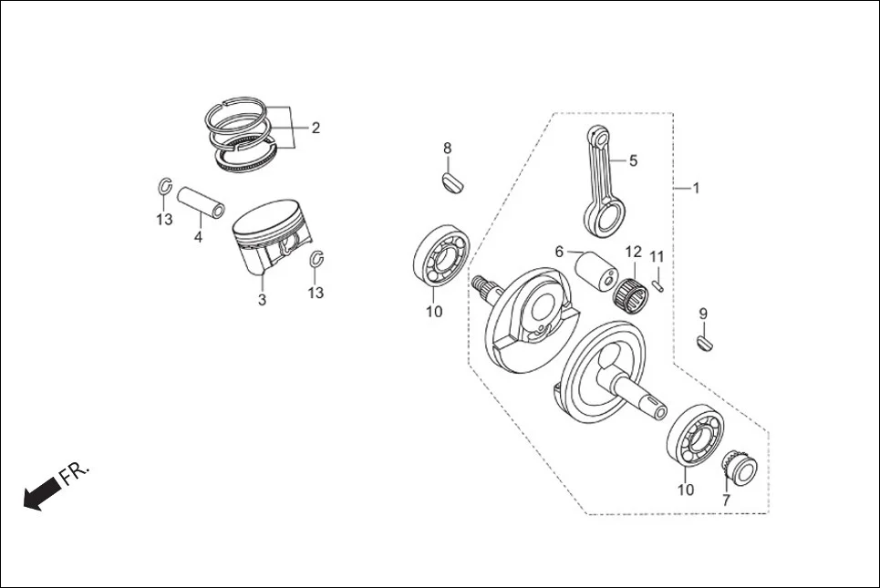 E-9 CRANK SHAFT / PISTON