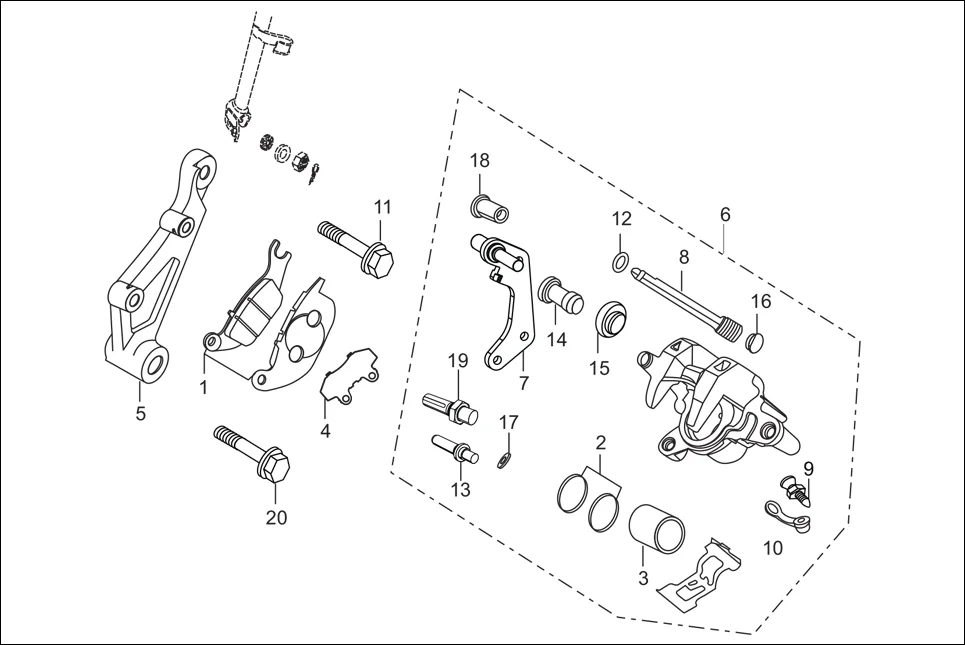 F-10A CALIPER ASSY. REAR diagram showing 45133-MA3-006L