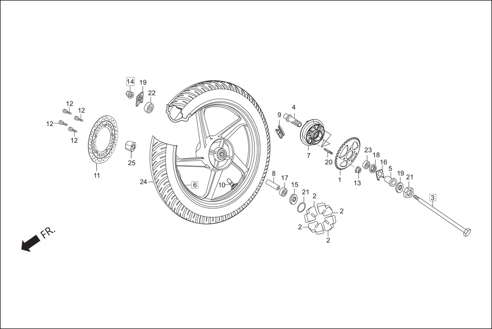 F-11 REAR WHEEL diagram showing 90304-KCS-920
