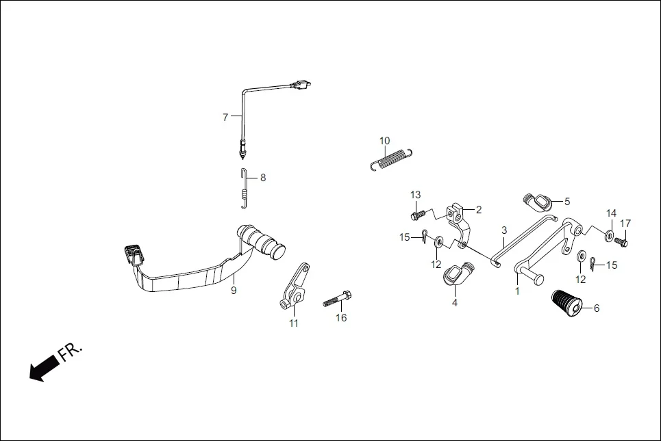 F-18 GEAR CHANGE PEDAL diagram showing 96001-06020-00