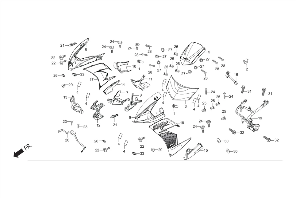 F-1A-SINGLE-TONE FRONT COWL diagram showing 90320-GC3-000