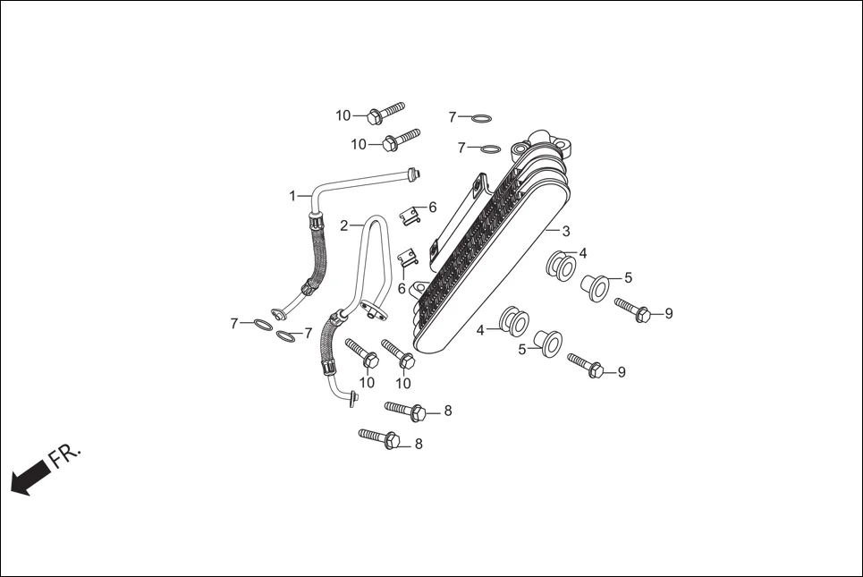 F-1C COOLER COMP., OIL diagram showing 15520-KRY-970