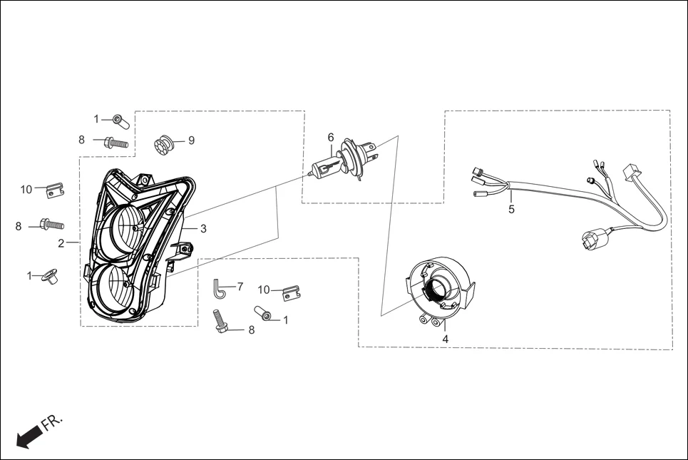 F-1 HEAD LIGHT diagram showing 33112-AAP-001